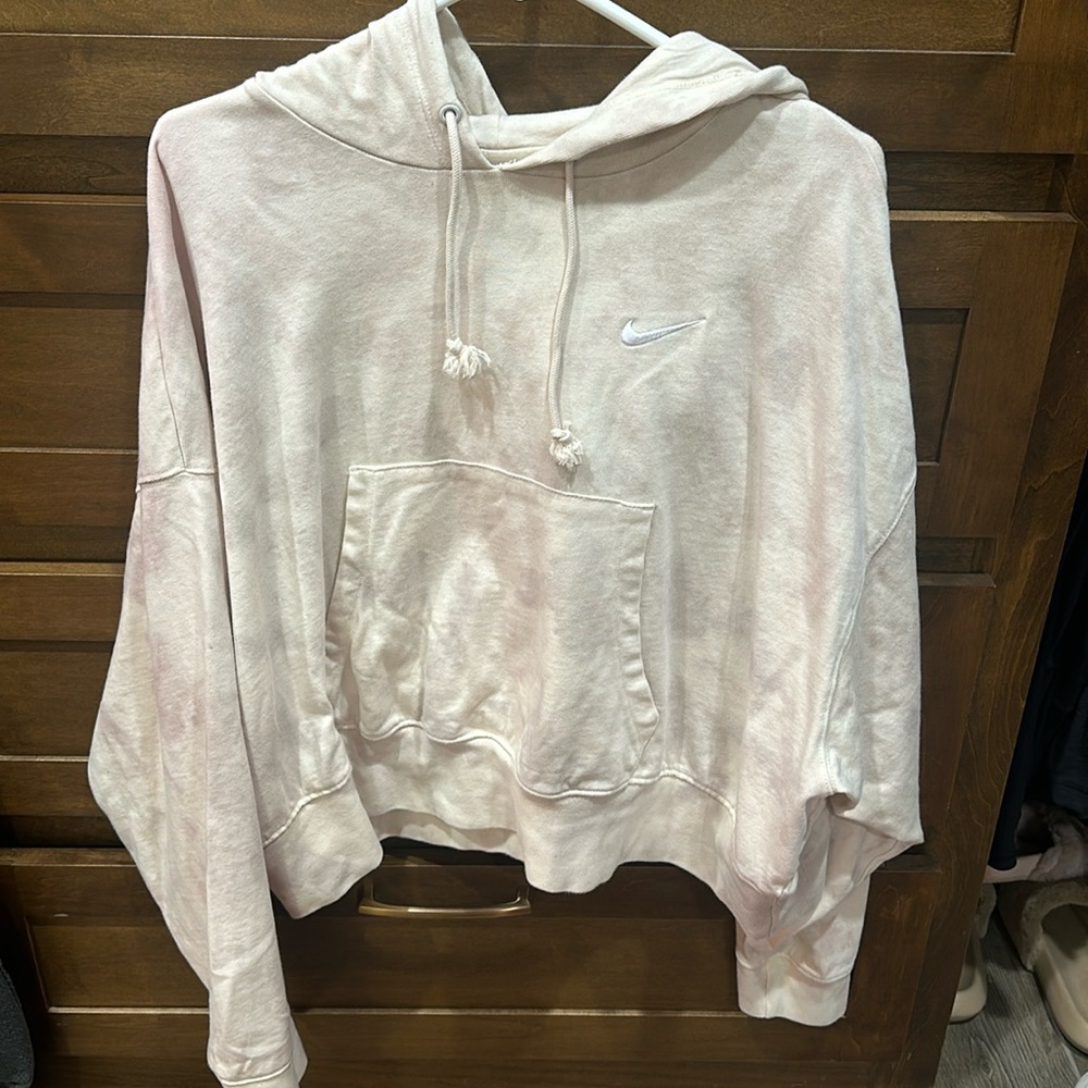 Nike Cream/tie dye Crop Hoodie
